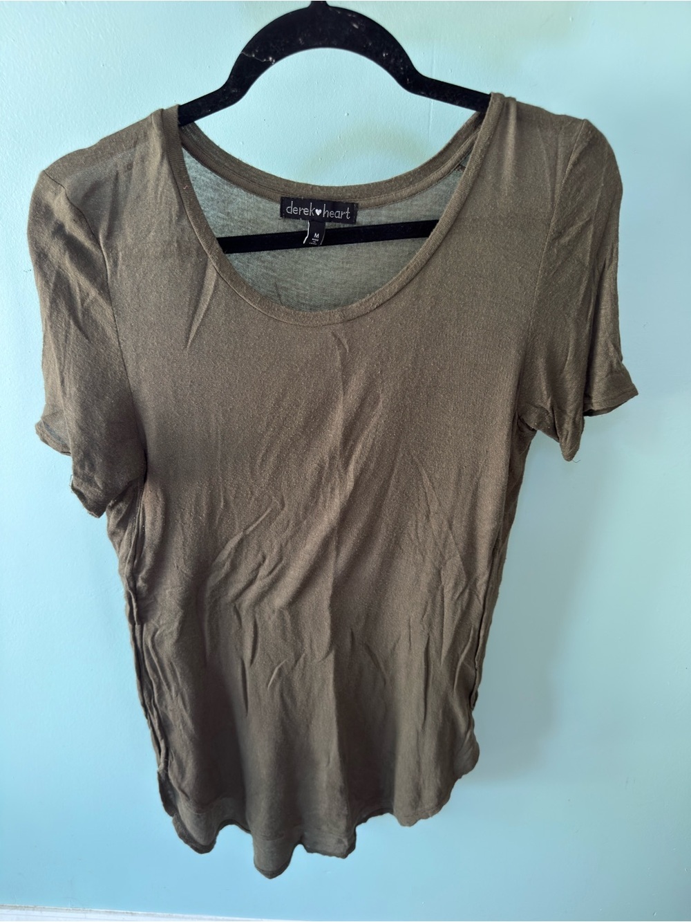 Derek Heart Olive Green Scoop Neck Women’s Top Size Medium